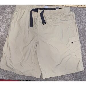 Columbia Omni-Shade Shorts Men 2XL Tan Hiking Outdoor Lightweight Belt Nylon 11"